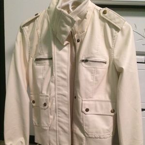Off white leather jacket